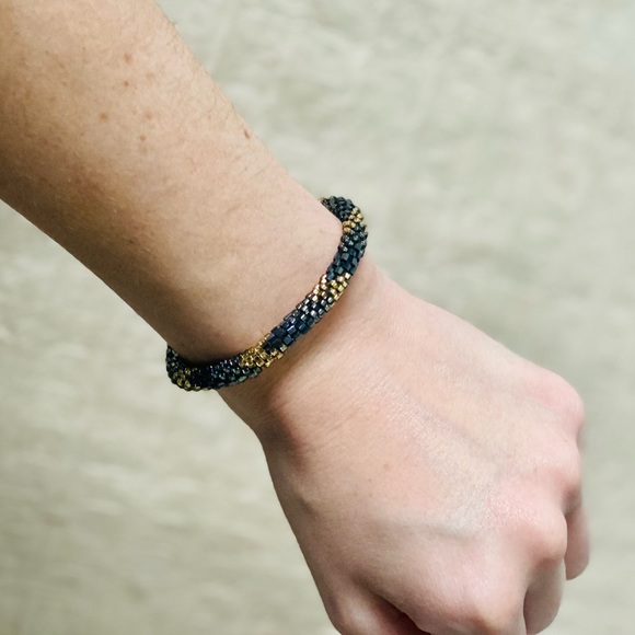 Grey/Gold mix Lily and Laura Bracelet - Picture 3 of 4